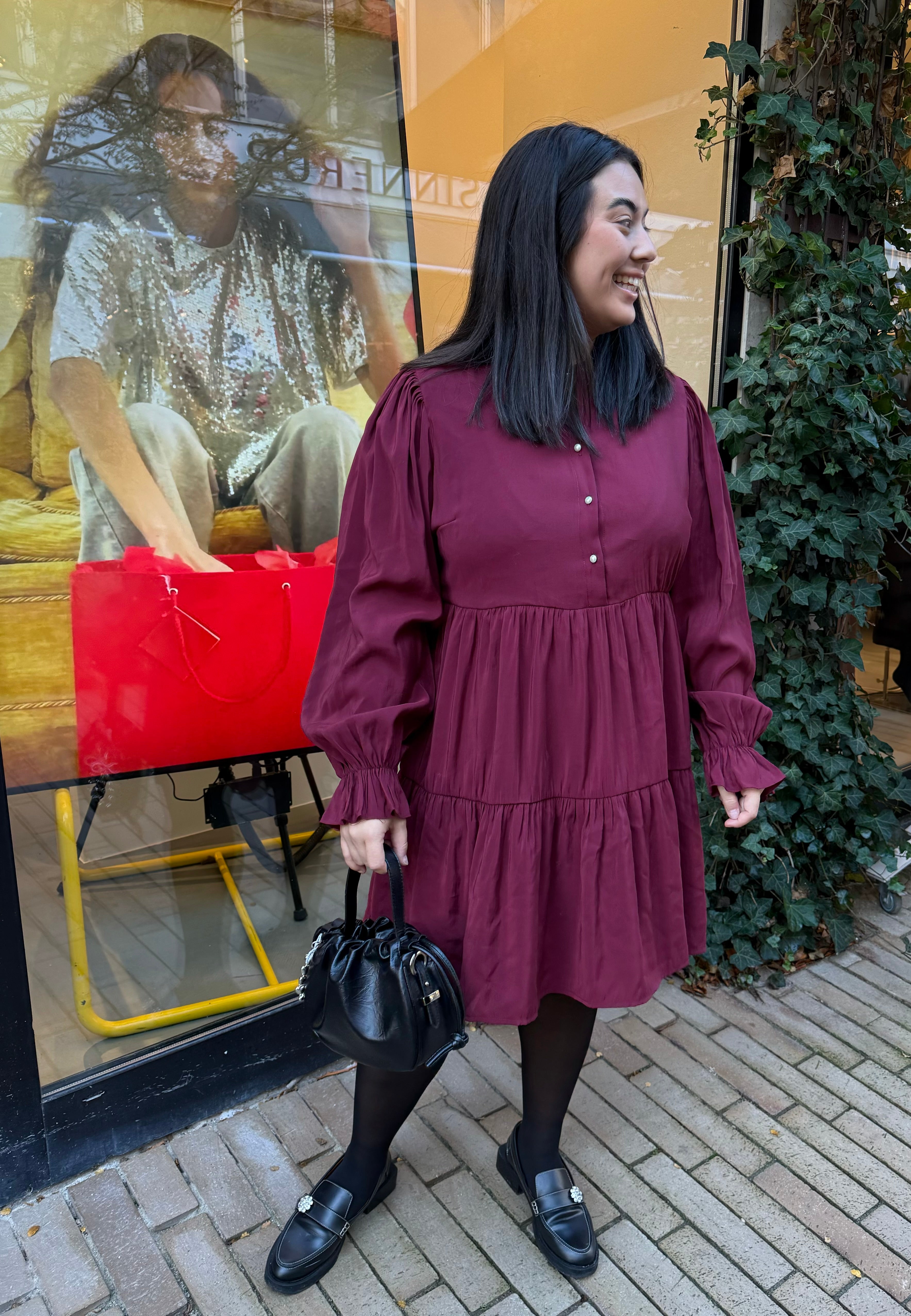 PCNESSA Short Dress - Tawny Port