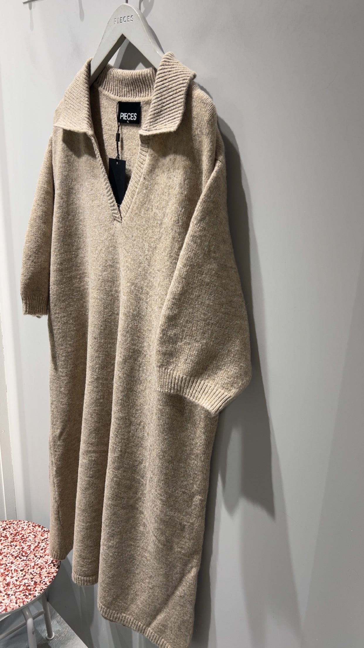 PCMALOU Short Dress - Taupe Gray