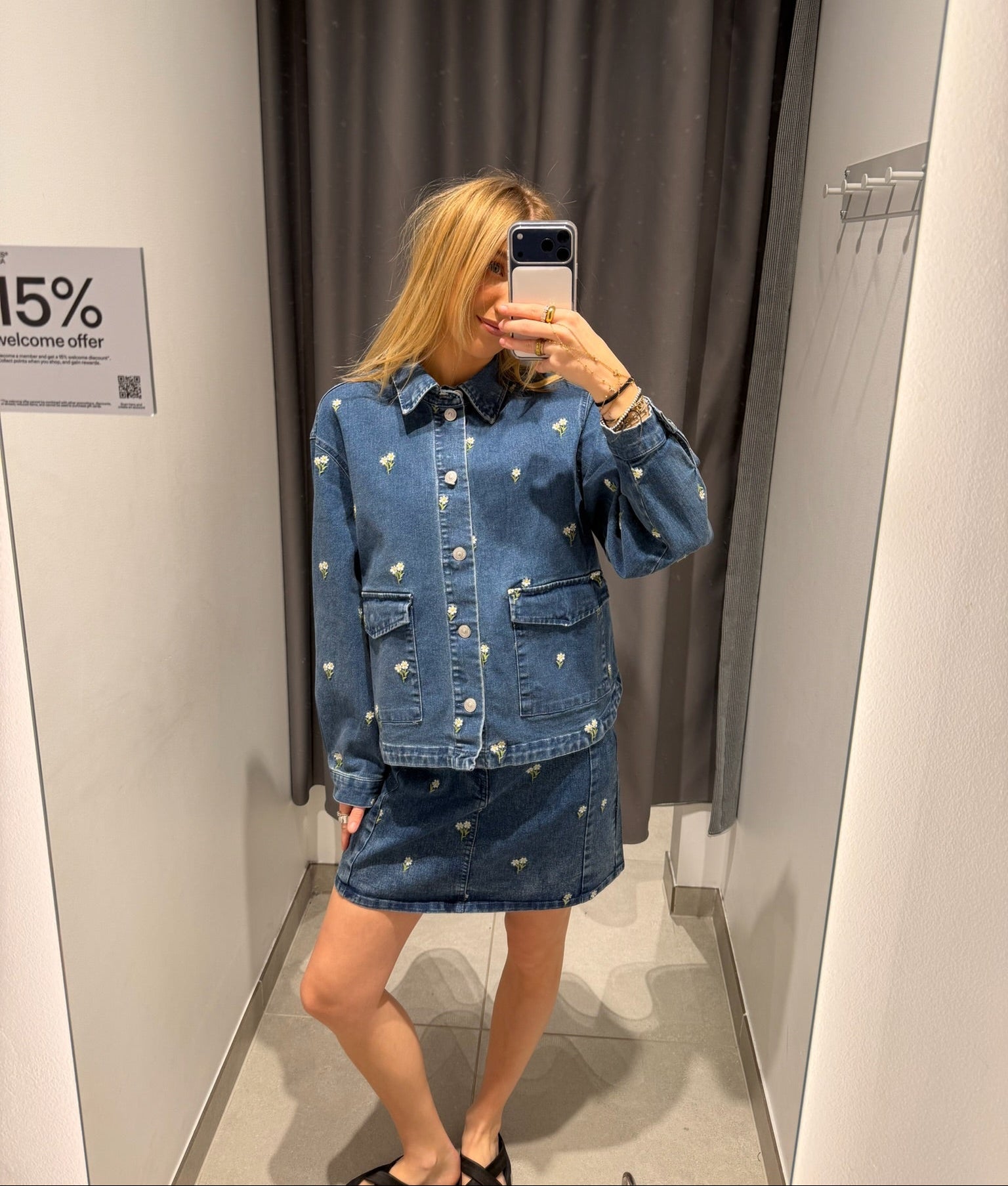 PCFLORA Denim Shirt - Medium Blue Denim
