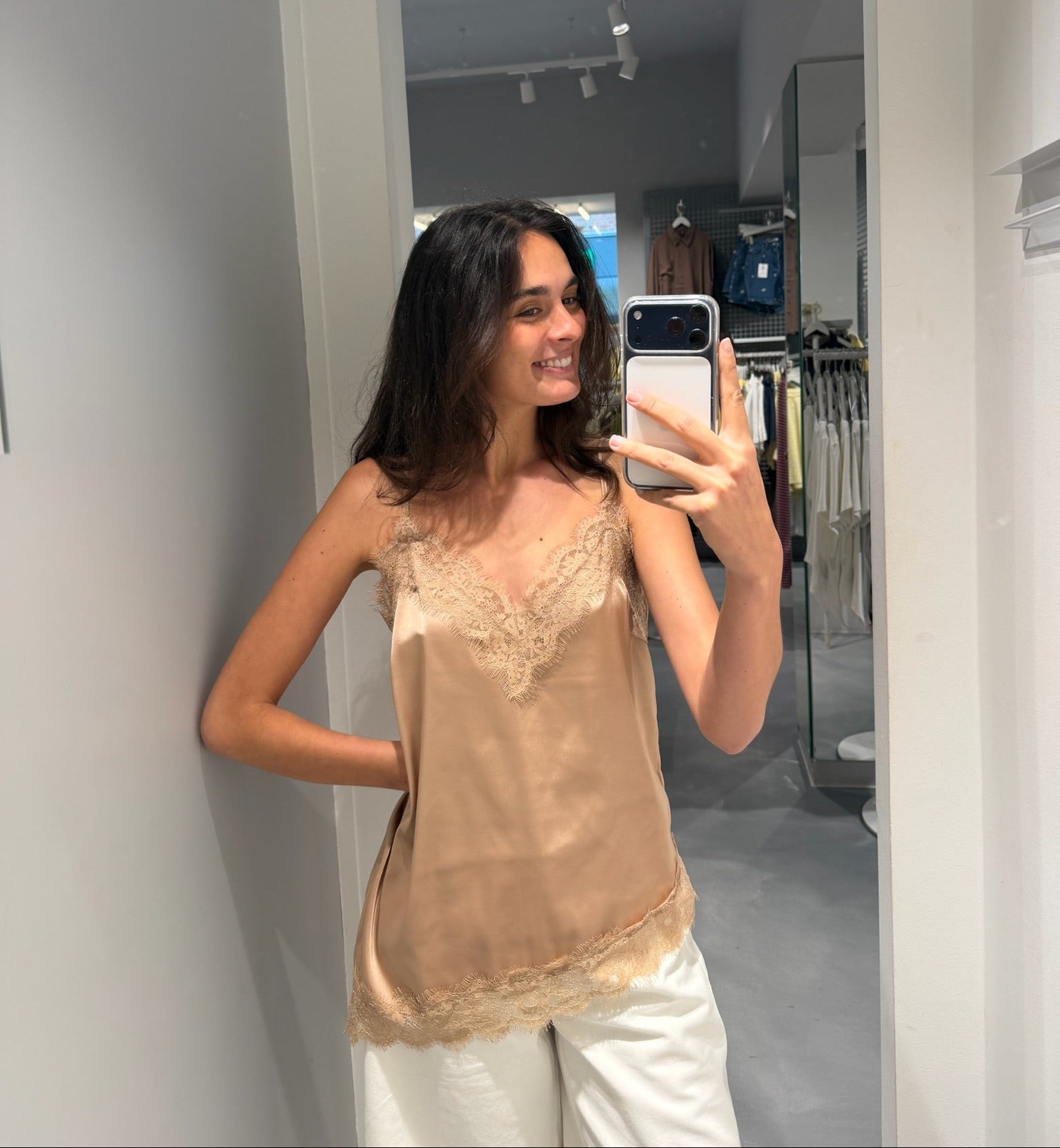 PCNOMI Top - Light Taupe