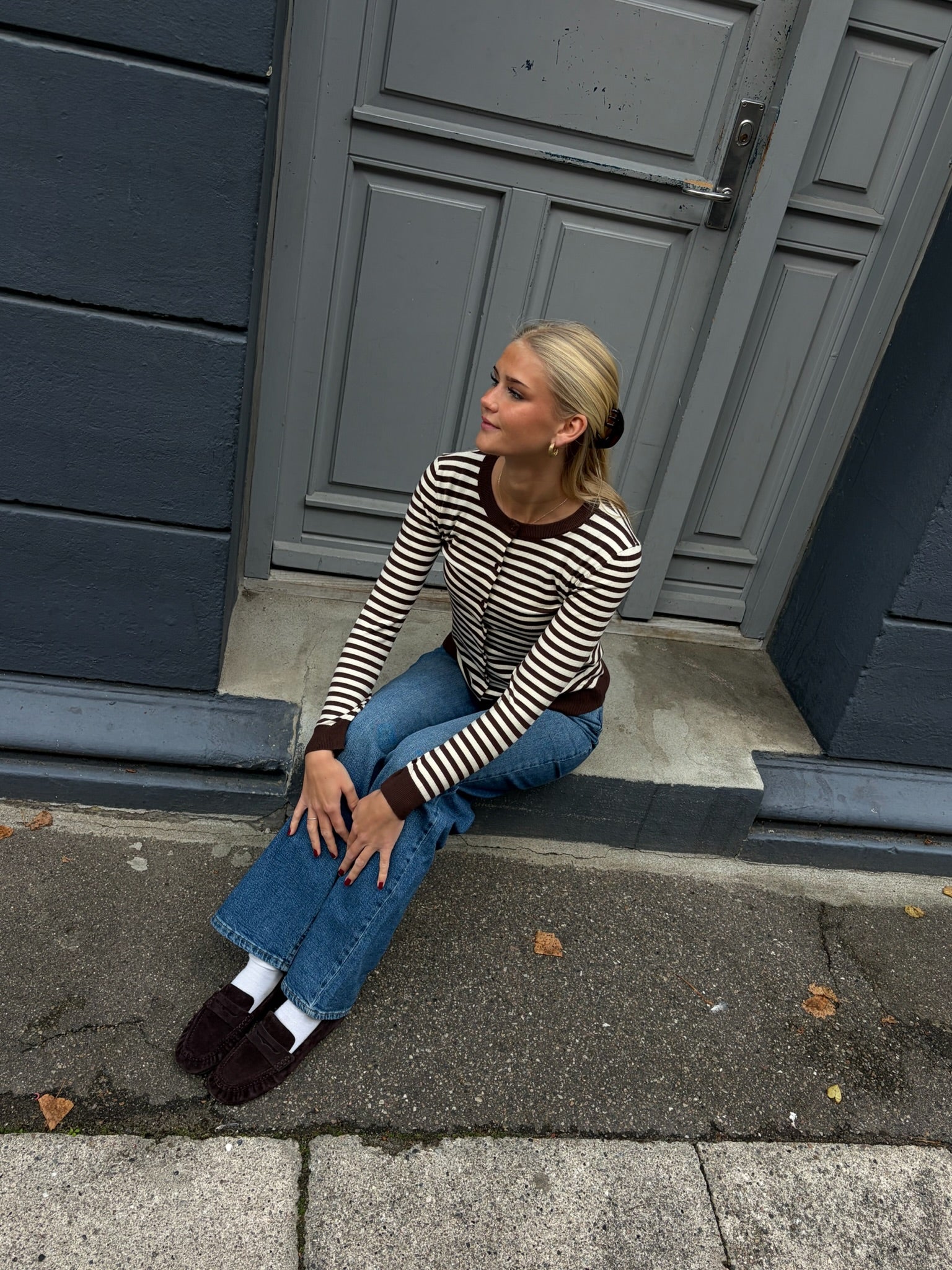 PCNORA Knit Cardigan - Hot Fudge