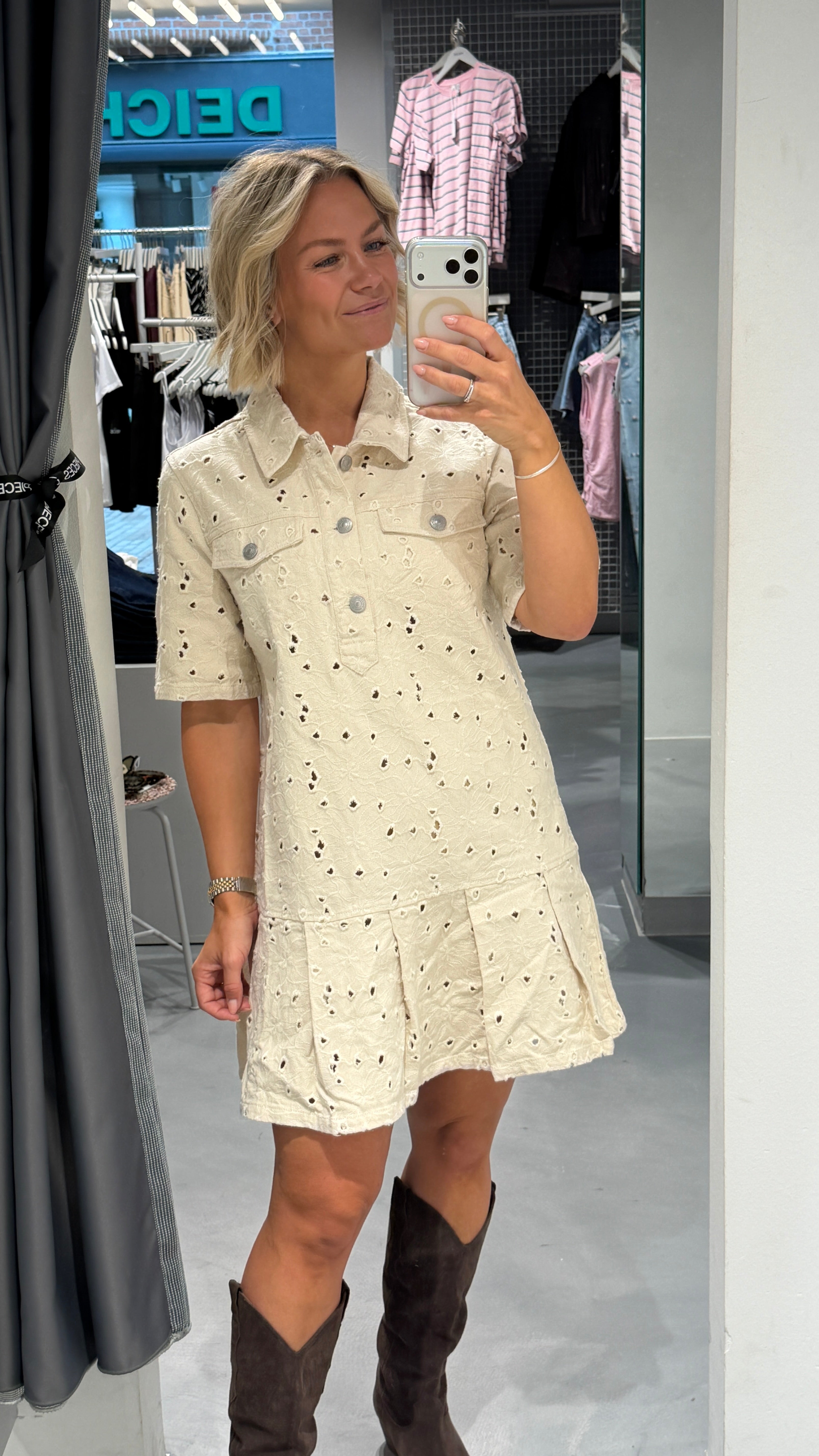 PCELLA Midi Dress - Ecru