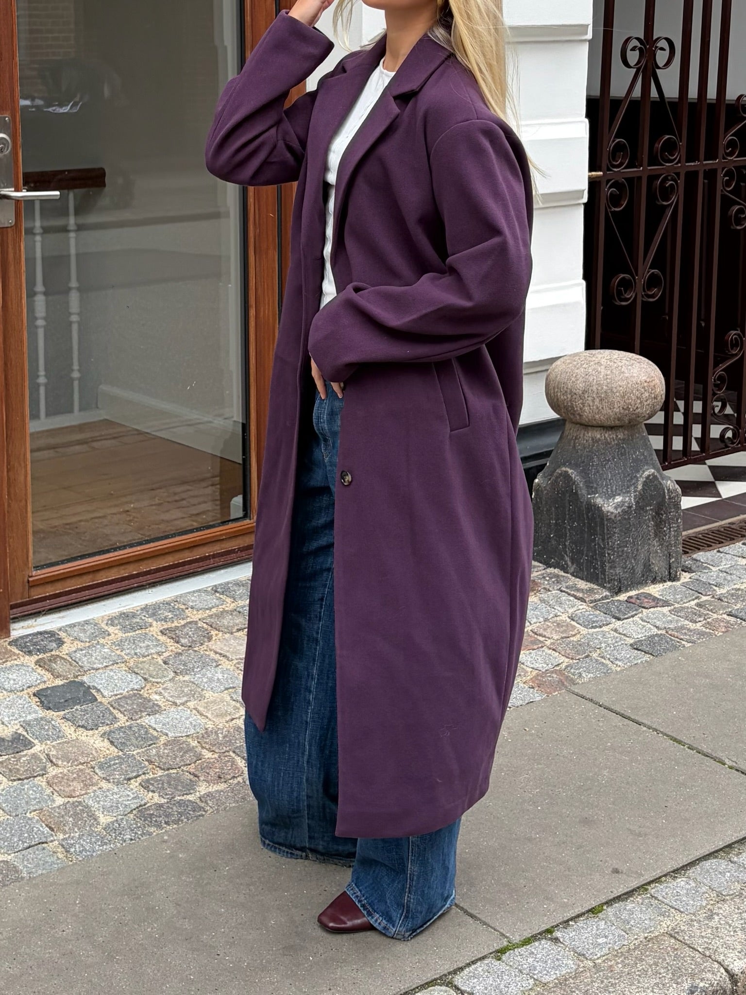 PCAGNES Coat - Plum Perfect