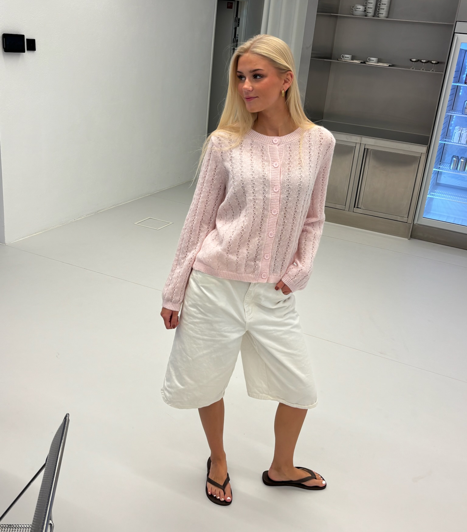 PCADA Knitted Cardigan - Roseate Spoonbill