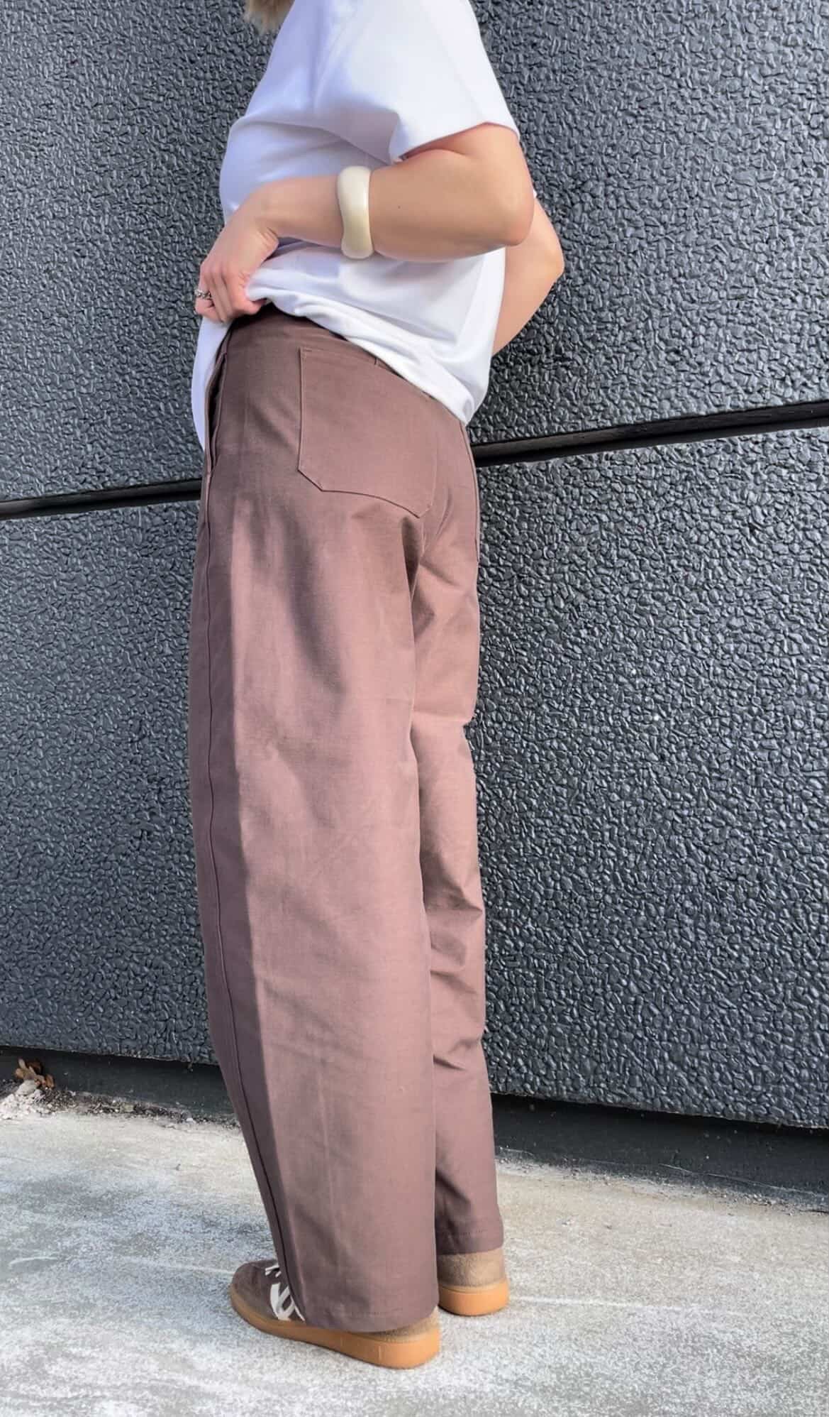 PCRIKKE Trousers - Hot Fudge