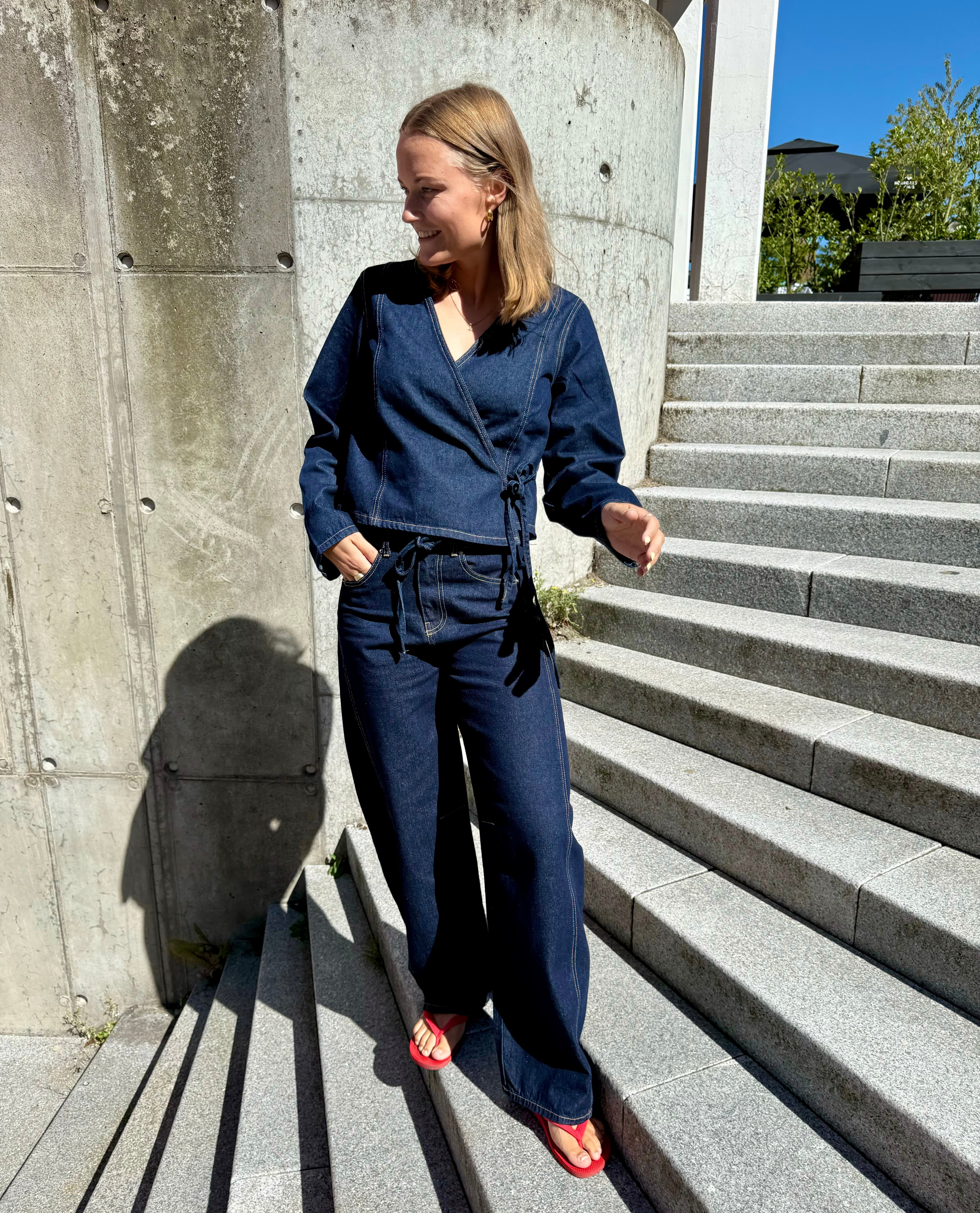 PCFENNA Jeans - Dark Blue Denim