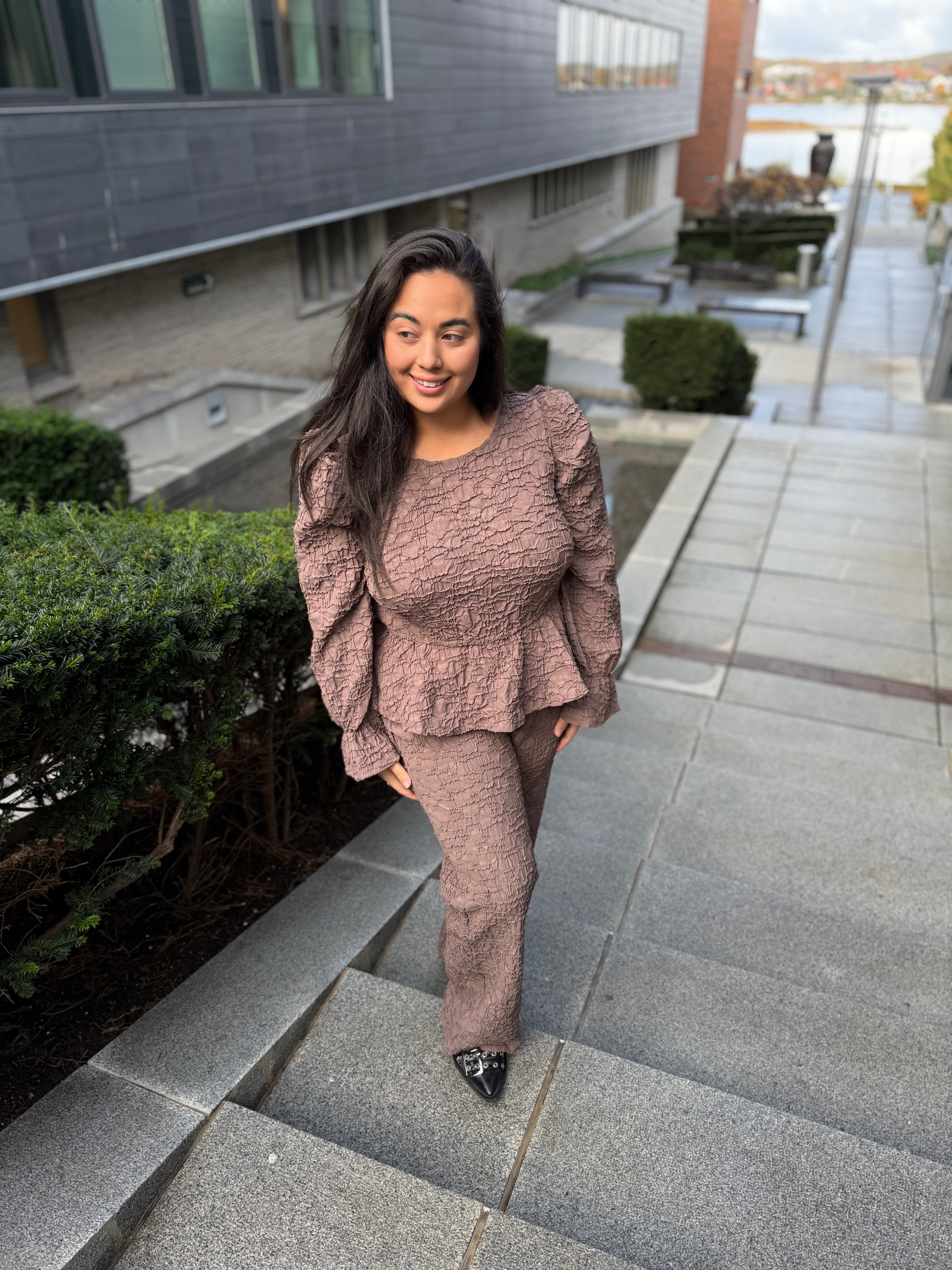 PCMOLLY Trousers - Chicory Coffee