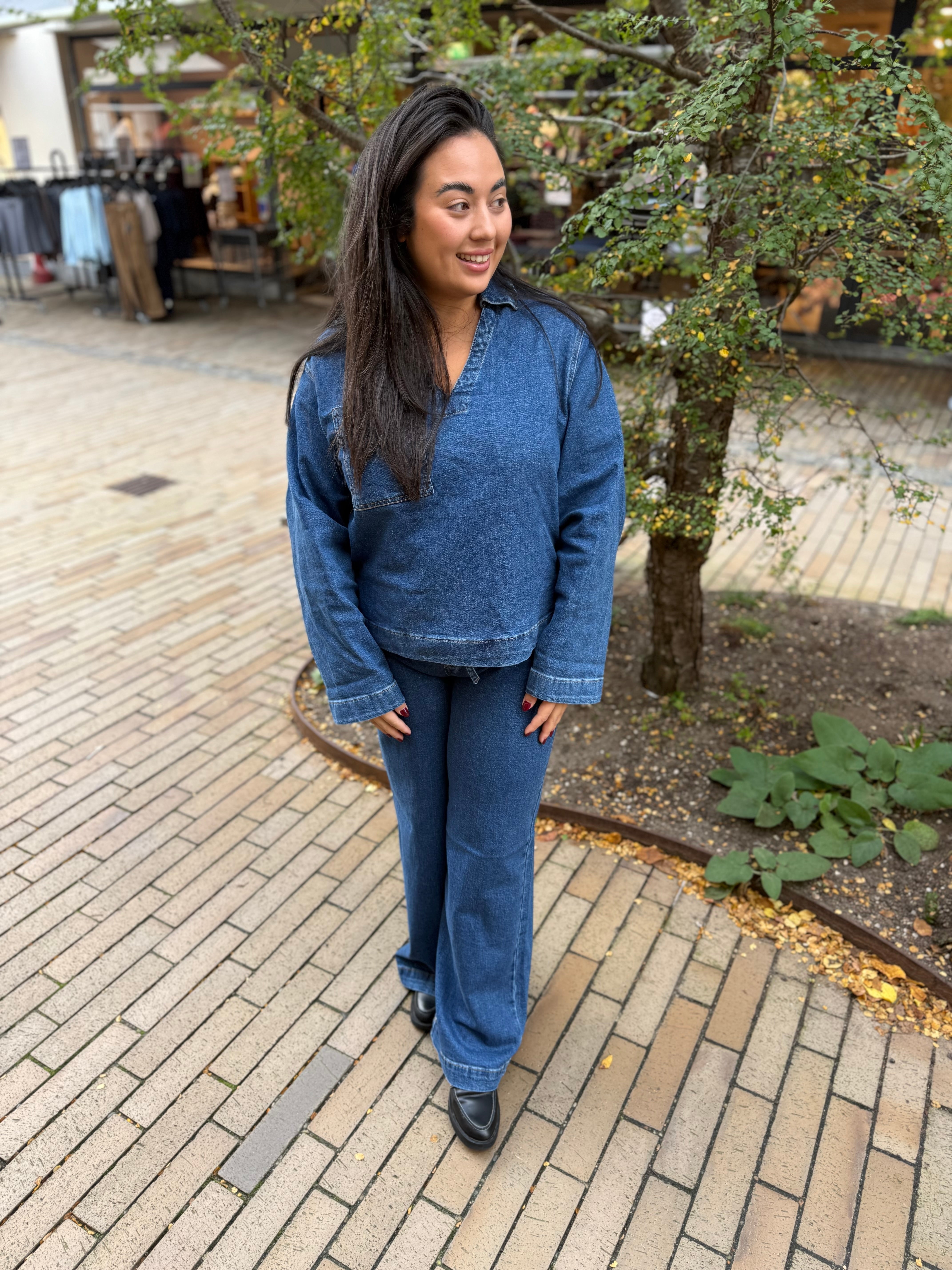 PCSILKE Denim Shirt - Medium Blue Denim