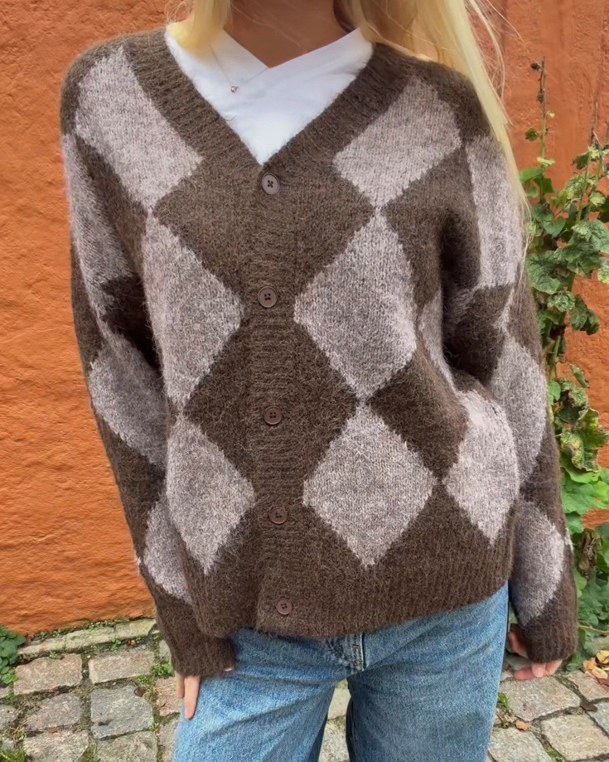 PCRASMINE Knitted Cardigan - Hot Fudge