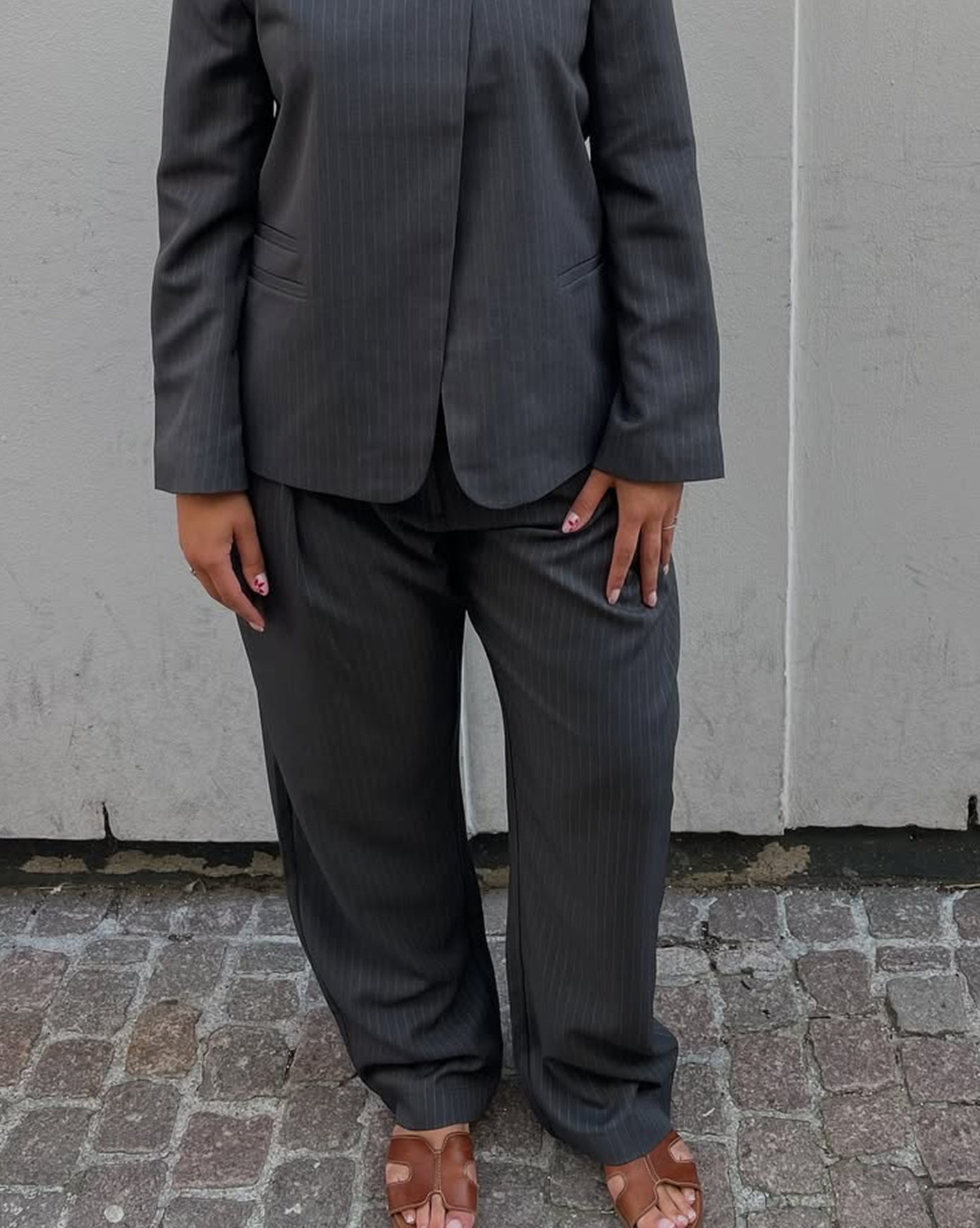 PCFALKA Tailored Trousers - Asphalt