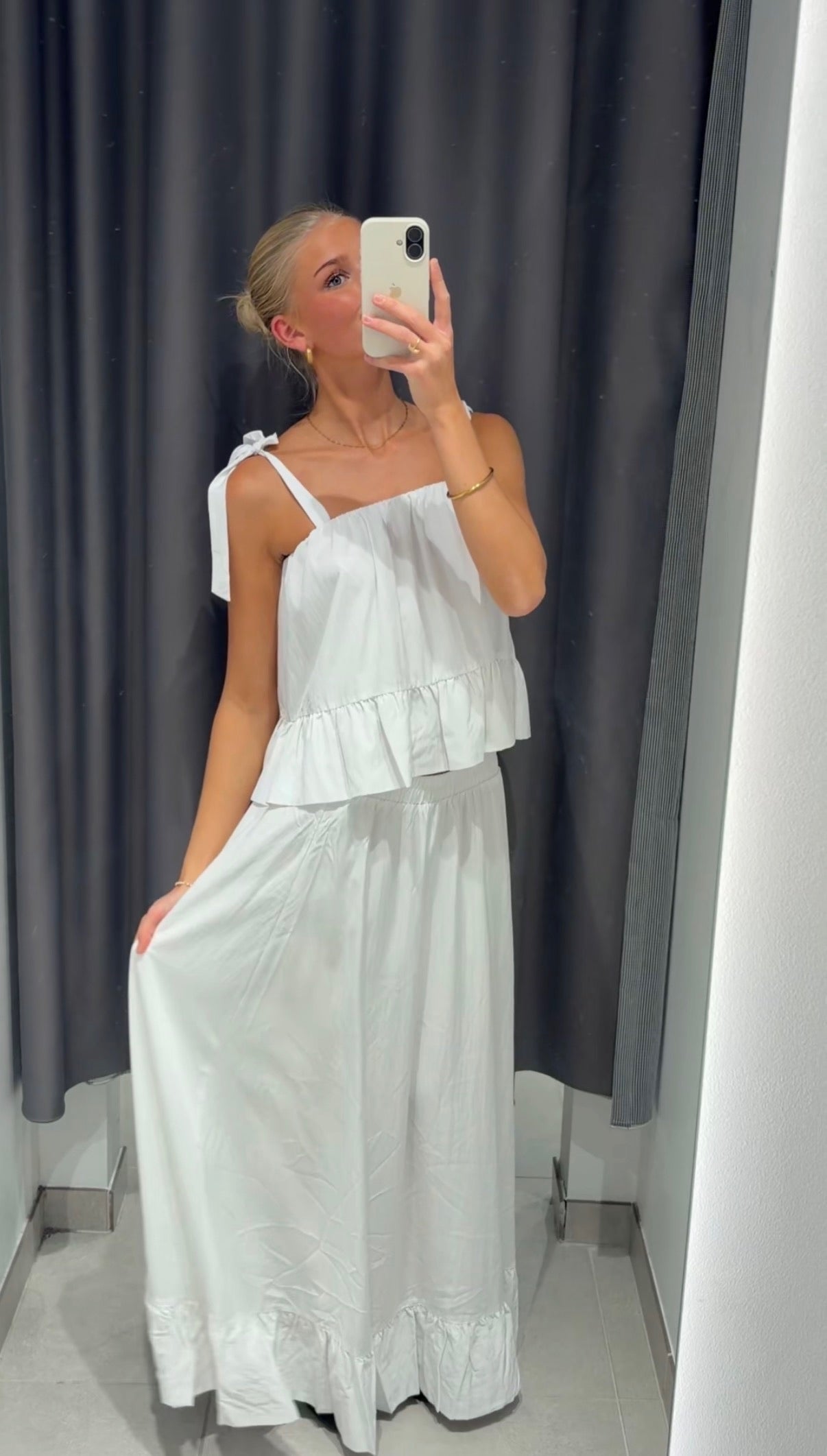 PCJULIA Long Skirt - Bright White