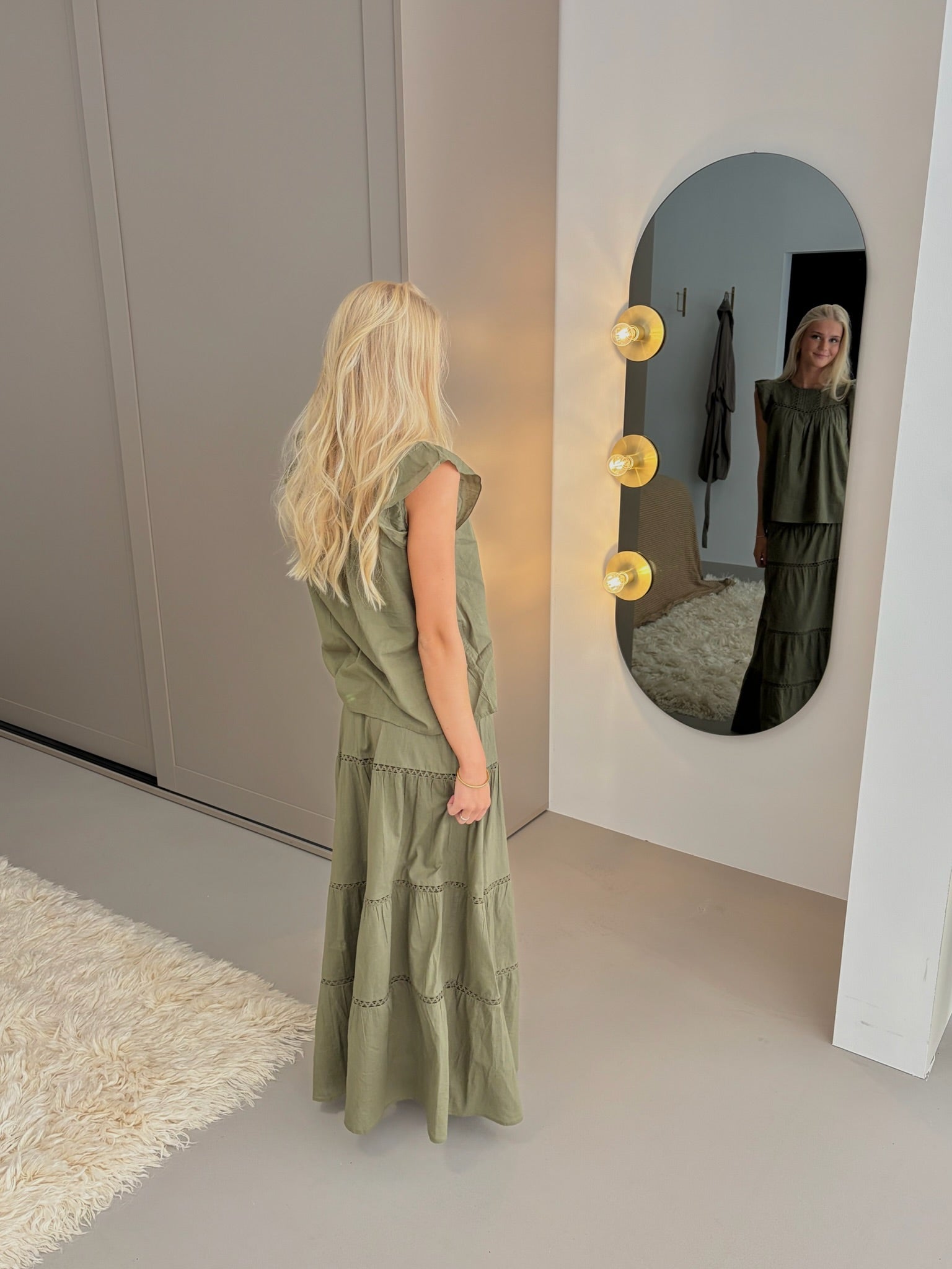 PCASTRID Long Skirt - Burnt Olive