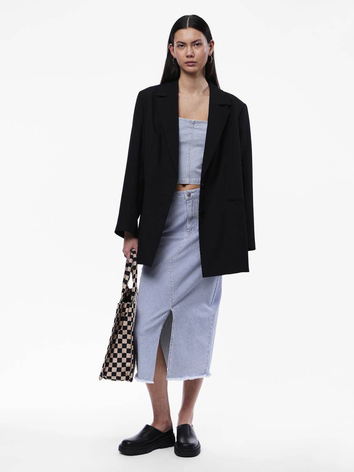 PCBILLO Tube Top - Light Blue Denim